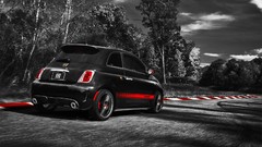Black cars abarth selective coloring Fiat 500