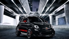 Black cars abarth selective coloring Fiat 500