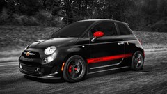 Black cars abarth selective coloring Fiat 500