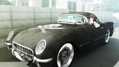 Black cars architecture Corvette houses skulls anime girls 