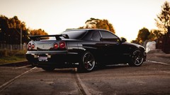 Black cars back GTR Nissan Skyline r34