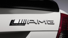 Black cars close-up series Mercedes-Benz logos amg taillights 