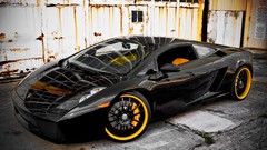 Black cars lamborghini gallardo Three Sixty Forged