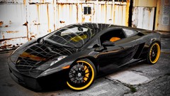 Black cars lamborghini gallardo Three Sixty Forged