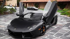 Black cars Lamborghini vehicles v12 Lamborghini-Aventador open 