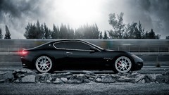 Black cars Maserati granturismo Coupé