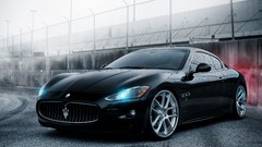 Black cars Maserati sports cars Supercars