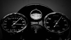 Black cars motorbikes gauges