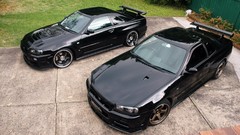 Black cars sports cars JDM Japanese domestic market Nissan 