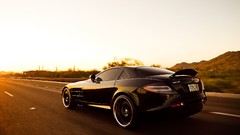 Black cars vehicles scenic Mercedes-Benz SLR McLaren