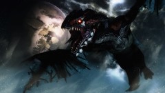 Black clouds wings Dragons teeth red eyes planets the elder 