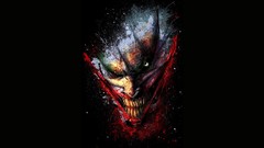 Black clown black background comics fan art the joker dc comics