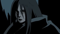 Black dark blanket lipstick long hair anime girls sayonara 