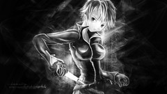 Black dark bright black and white Anime beds monochrome Swords 