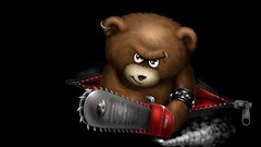 Black dark chainsaw teddy bears