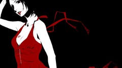 Black dark dress lips black background Ribbons red dress 