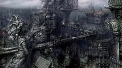 Black dark Gothic towns