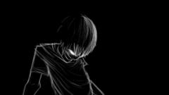 Black dark Men sketch guy shiny