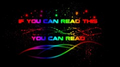 Black dark multicolor text