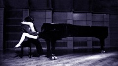 Black dark piano grand