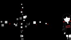 Black dark red woman abstract