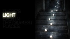 Black dark stairs light bulbs