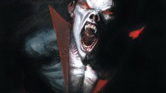 Black dark Vampires red eyes screaming marvel comics morbius