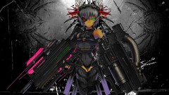 Black dark weapons Guns soldiers fighters navel gloves anime 