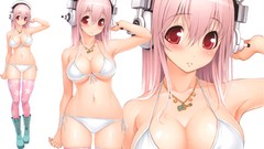 Black dark white light woman Anime bra