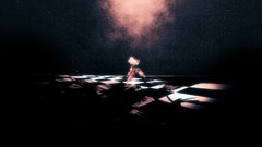 Black dark wings dress back hats Vampires sitting red dress 