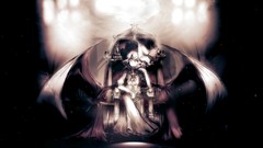 Black dark wings dress hats Vampires sitting monochrome short 