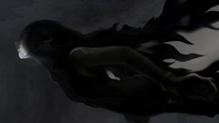 Black dark woman wings dress flying monochrome bracelets long 