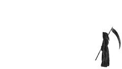 Black death white Reaper scythe minimalistic