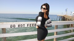 Black dress denise milani cleavage huge boobs