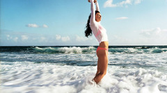 Black evangeline lilly beach