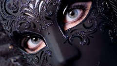 Black eyes woman close-up masks eye shadow blue eyes models 