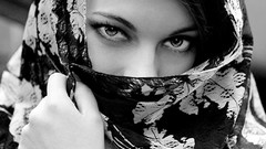 Black eyes woman faces grayscale Alexandra