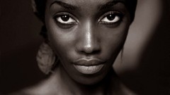 Black eyes woman faces models portraits Mike Dowson