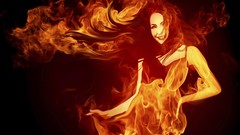 Black fire light woman fire girl