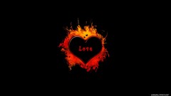Black fire love black background Hearts Black Widow