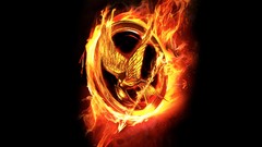 Black fire Movies logos minimalistic the hunger games