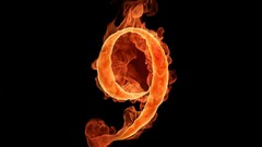 Black fire Typography flames numbers Alphajet