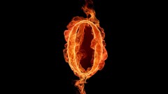 Black fire Typography flames numbers zero Alphajet