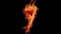 Black fire Typography Seven flames numbers