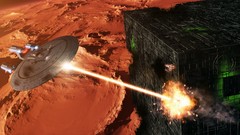 Black fire weapons Mars explosions fight Cube Lasers Star Trek 