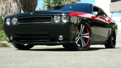 Black front dodge challenger