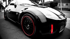 Black front Nissan racing sports cars Nissan Fairlady Z33 350Z