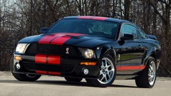 Black front stripes ford mustang shelby gt500 muscle cars Ford 