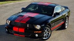 Black front stripes ford mustang shelby gt500 muscle cars Ford 