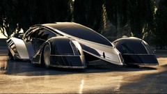 Black futuristic cars shiny